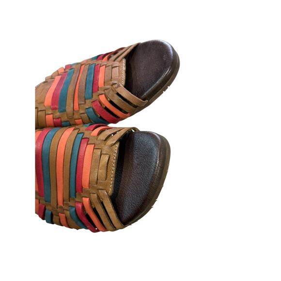 ROAN by Bed Stu Marilee Slide Multi Color Leather Strappy Slide Sandal 9.5 READ - Picture 8 of 13